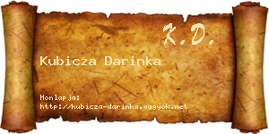 Kubicza Darinka névjegykártya